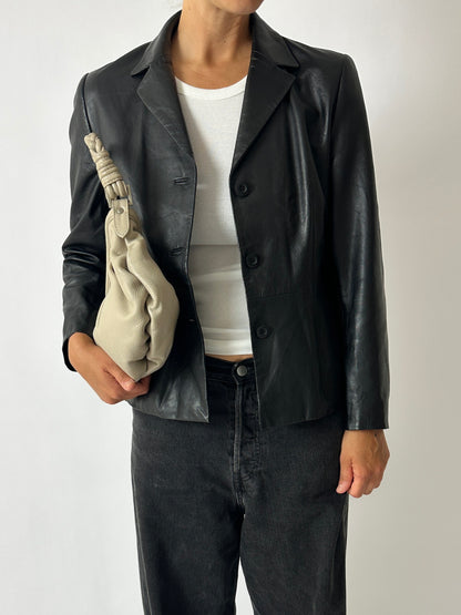 Leather shoulder bag | Stone