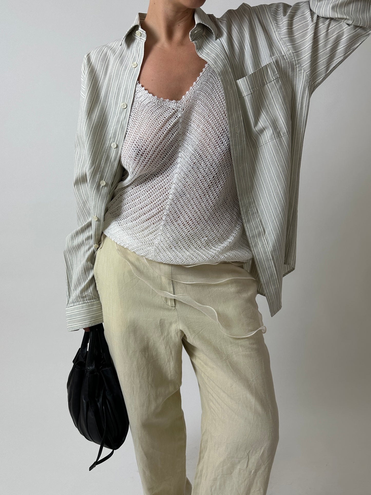 Striped shirt | Off white / Grey