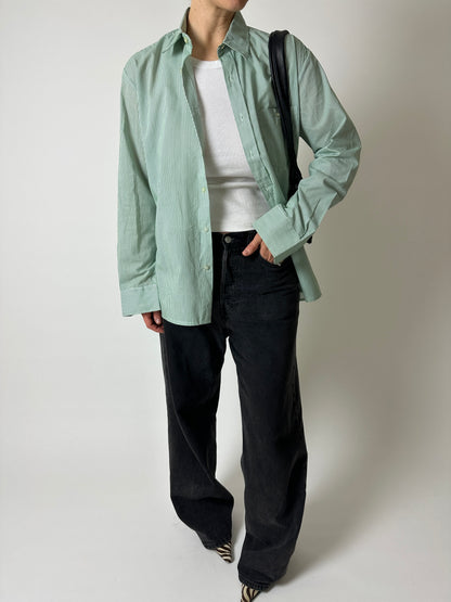 Relaxed fit striped shirt | Green / White