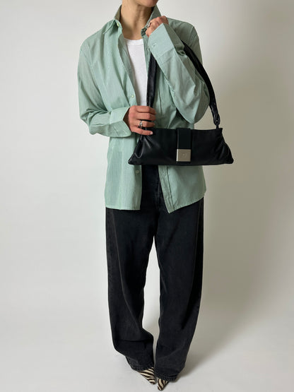 Leather baguette bag | Black