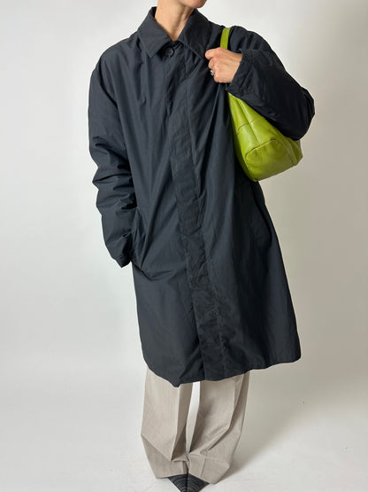 Long Mac coat | Off Black
