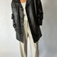 Minimal leather jacket | Dark brown