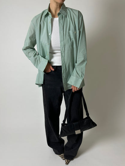 Relaxed fit striped shirt | Green / White