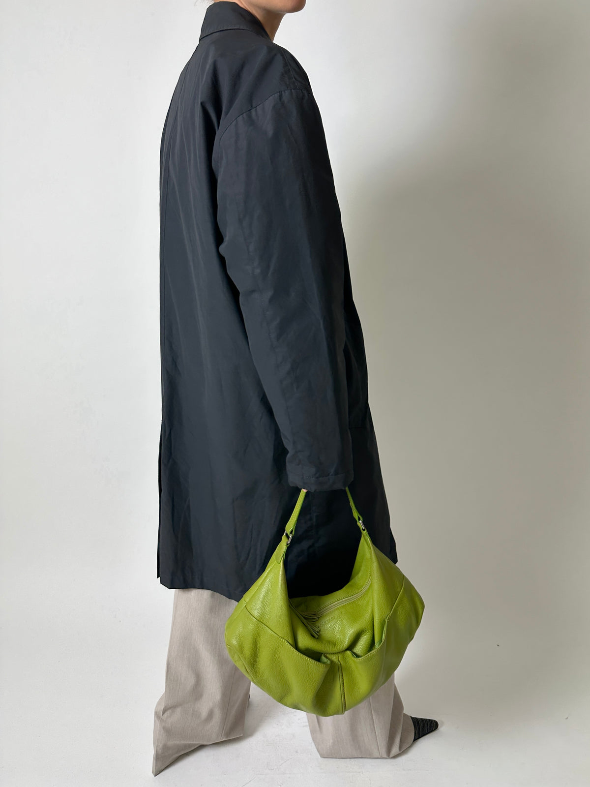 Long Mac coat | Off Black