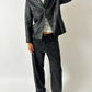 Leather blazer jacket| Black
