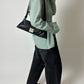 Leather baguette bag | Black