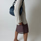 Leather shoulder bag | Steel blue