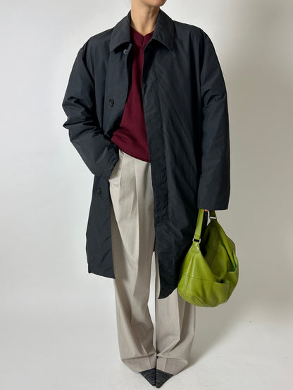 Long Mac coat | Off Black
