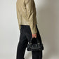 Leather fitted jacket | Soft ecru