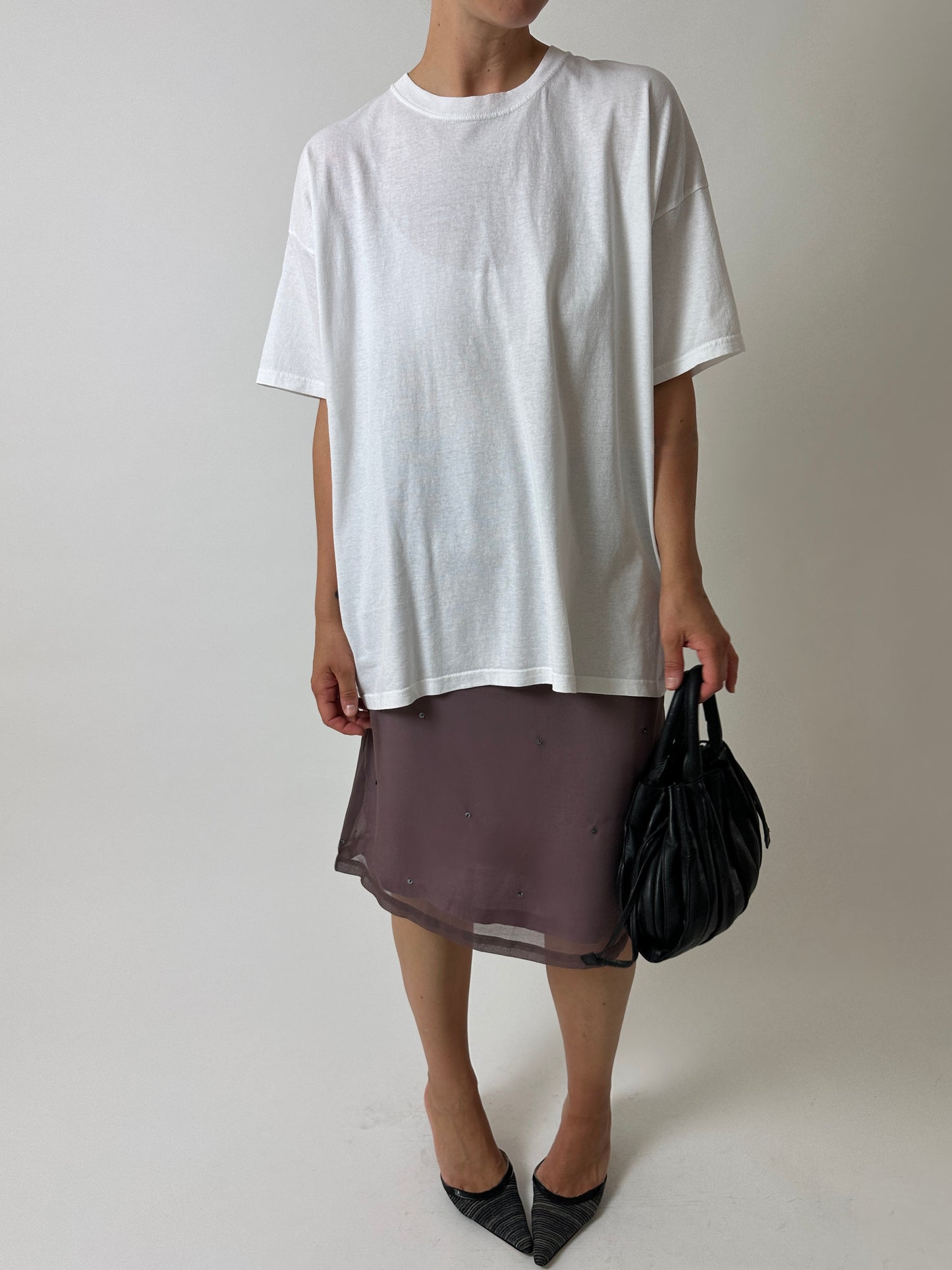 Sheer midi skirt | Mauve