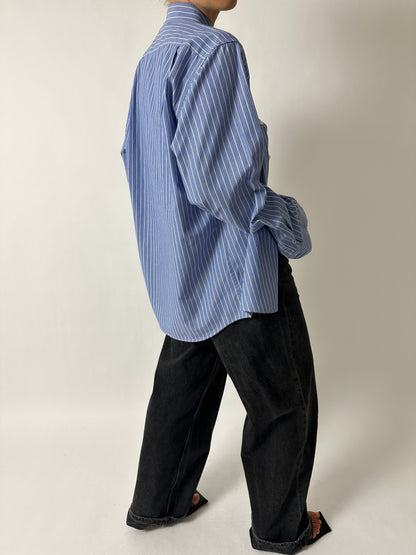 Oversized striped shirt | Blue / White