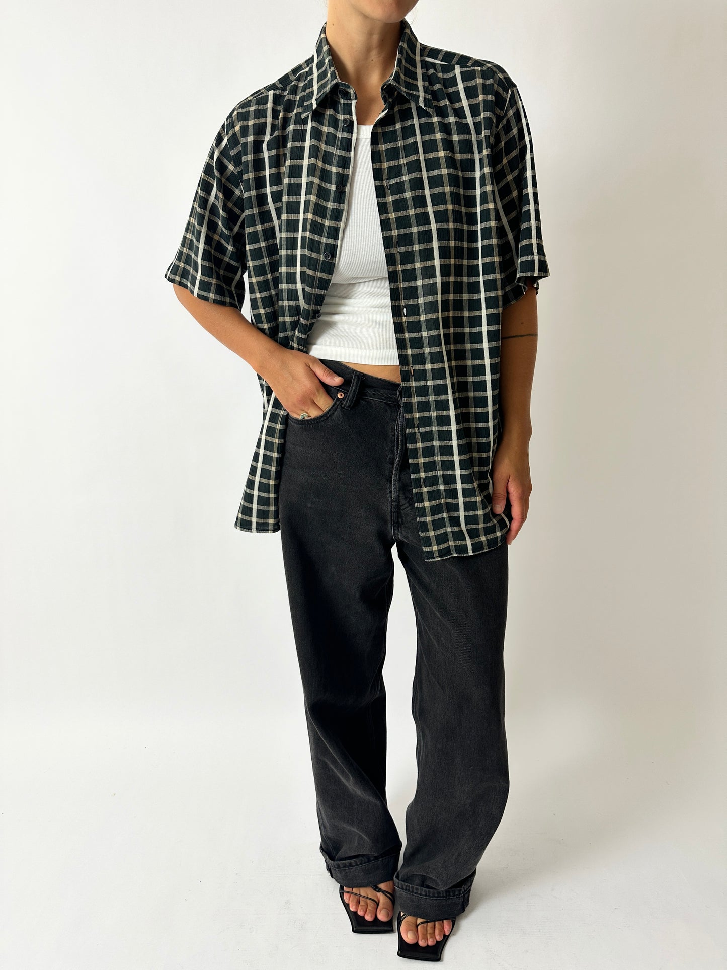 Checkered shirt | Black / Beige