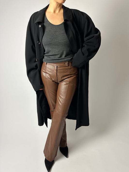Leather trousers | Brown