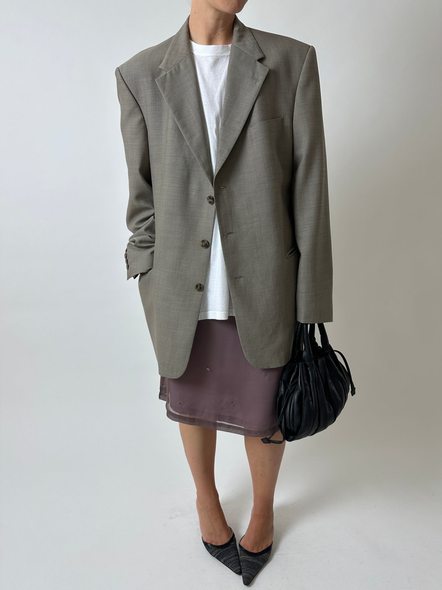 Relaxed fit blazer | Sage grey