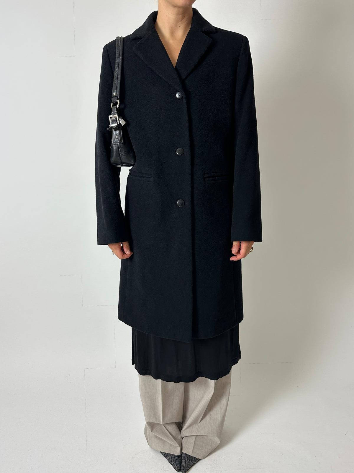 Long wool coat | Black