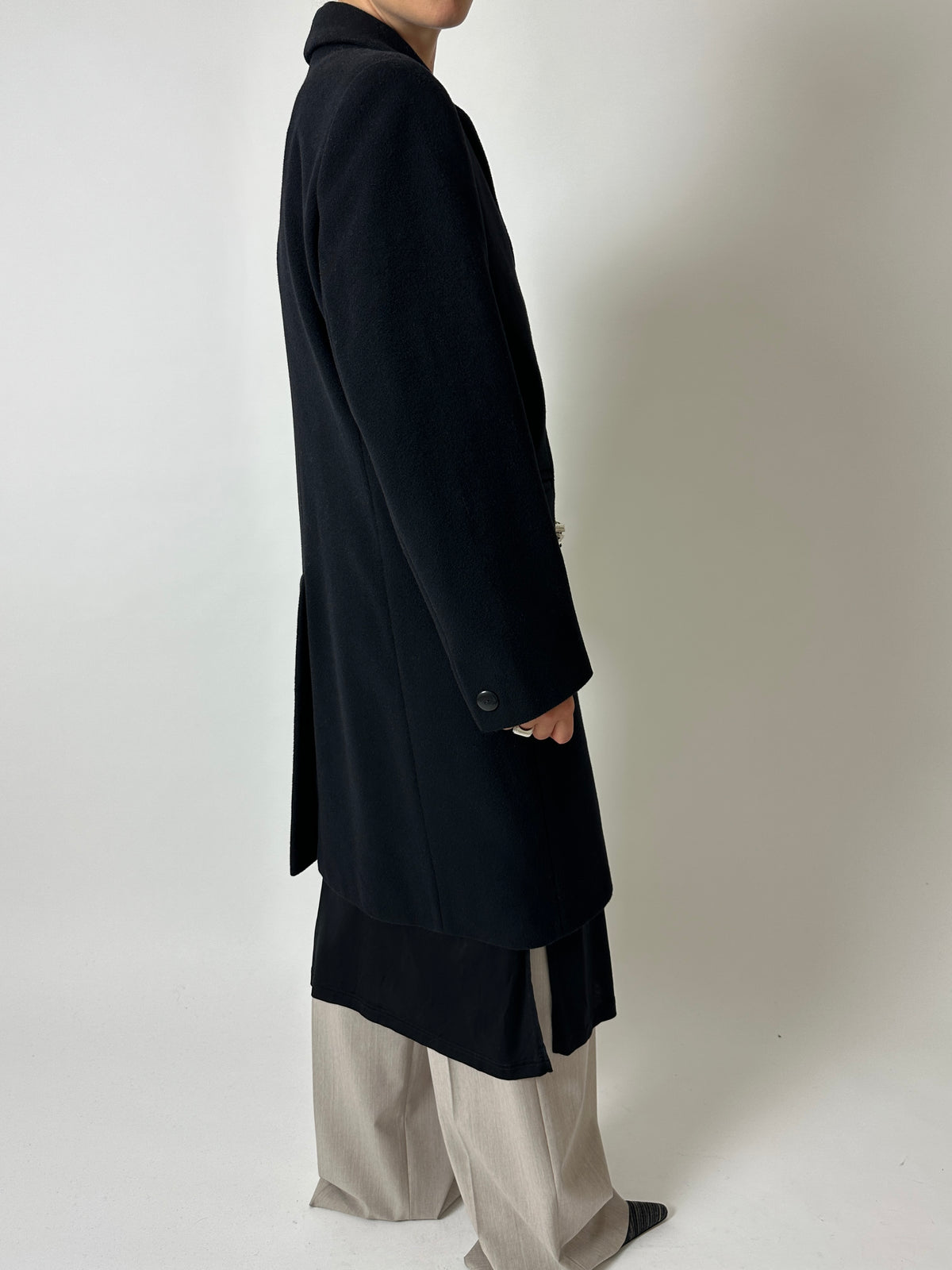 Long wool coat | Black