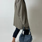 Leather shoulder bag | Steel blue