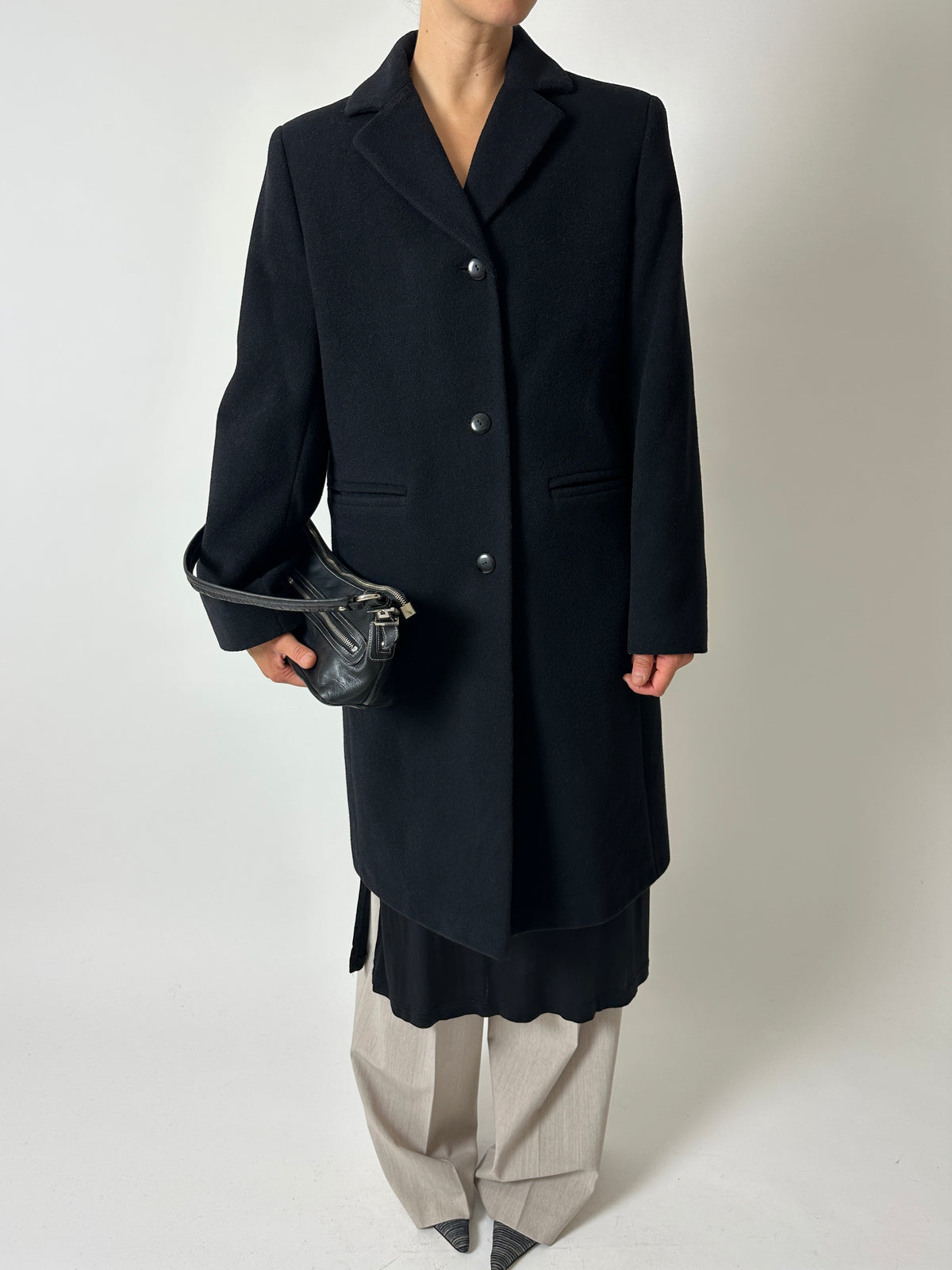 Long wool coat | Black