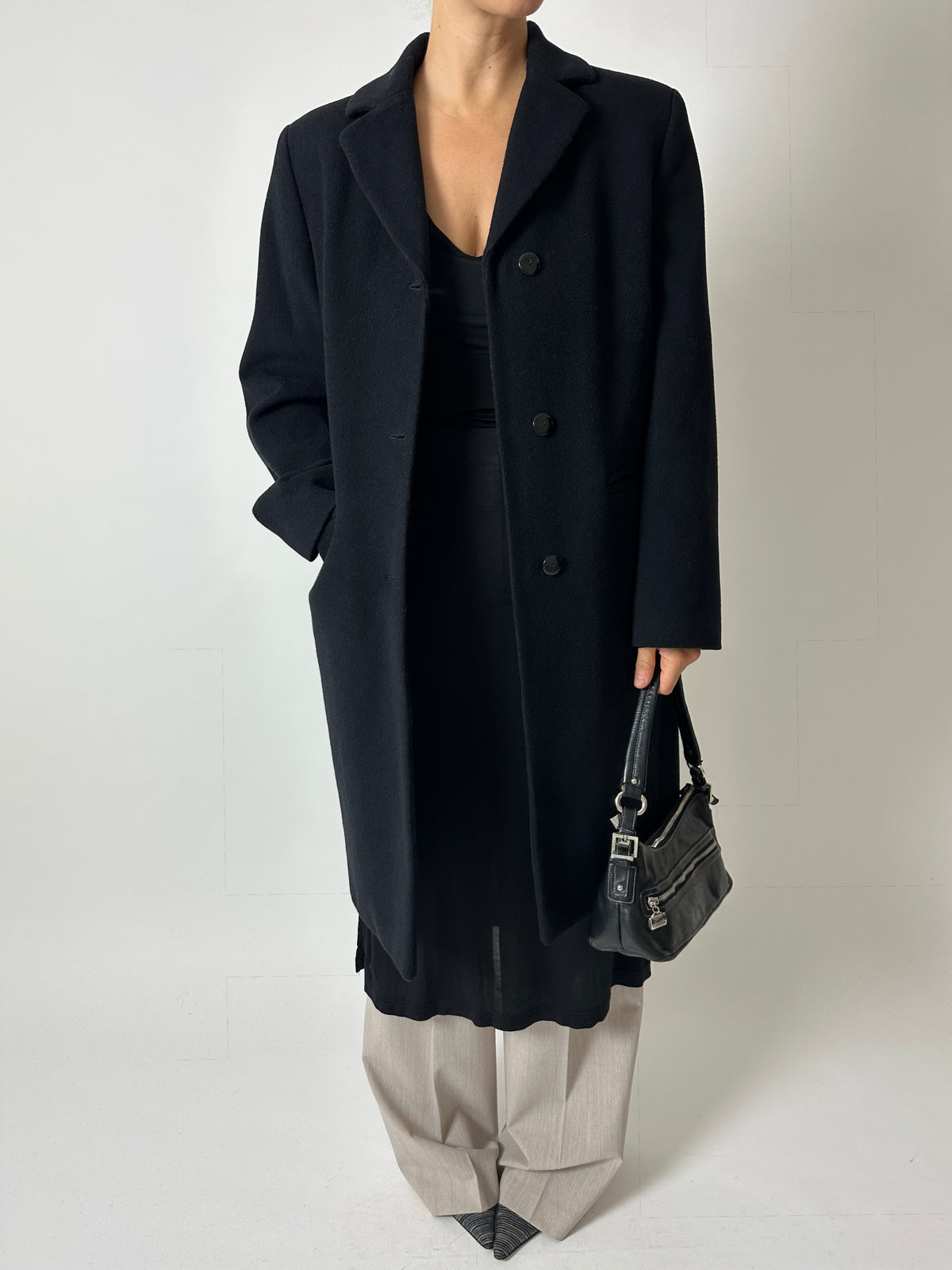 Long wool coat | Black