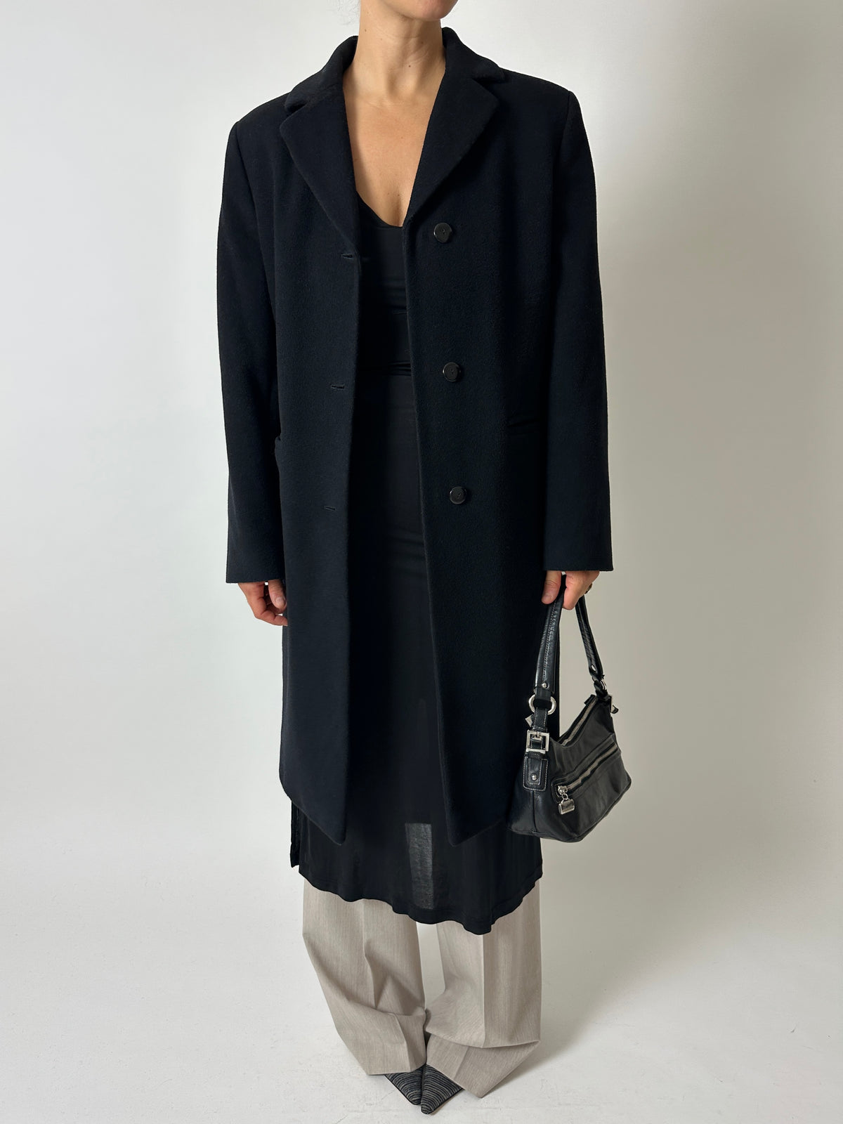 Long wool coat | Black