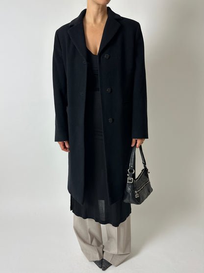 Long wool coat | Black