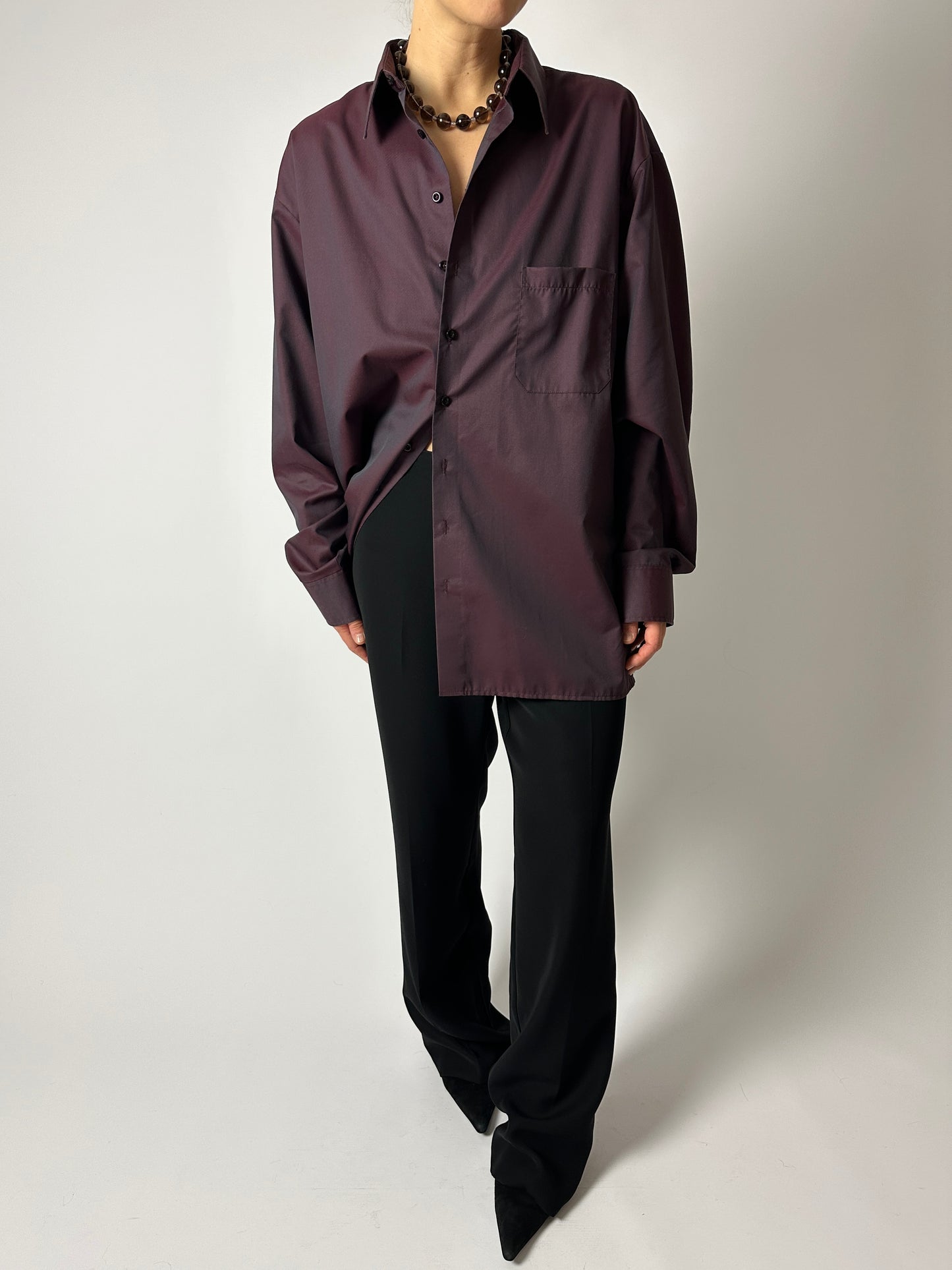 Classic cotton shirt | Bordeaux