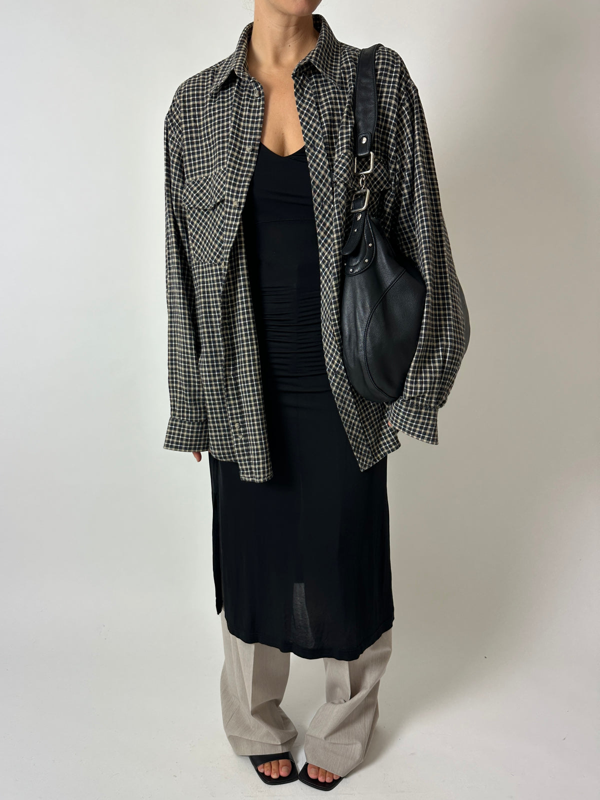 Flanel checked shirt | Brown Black