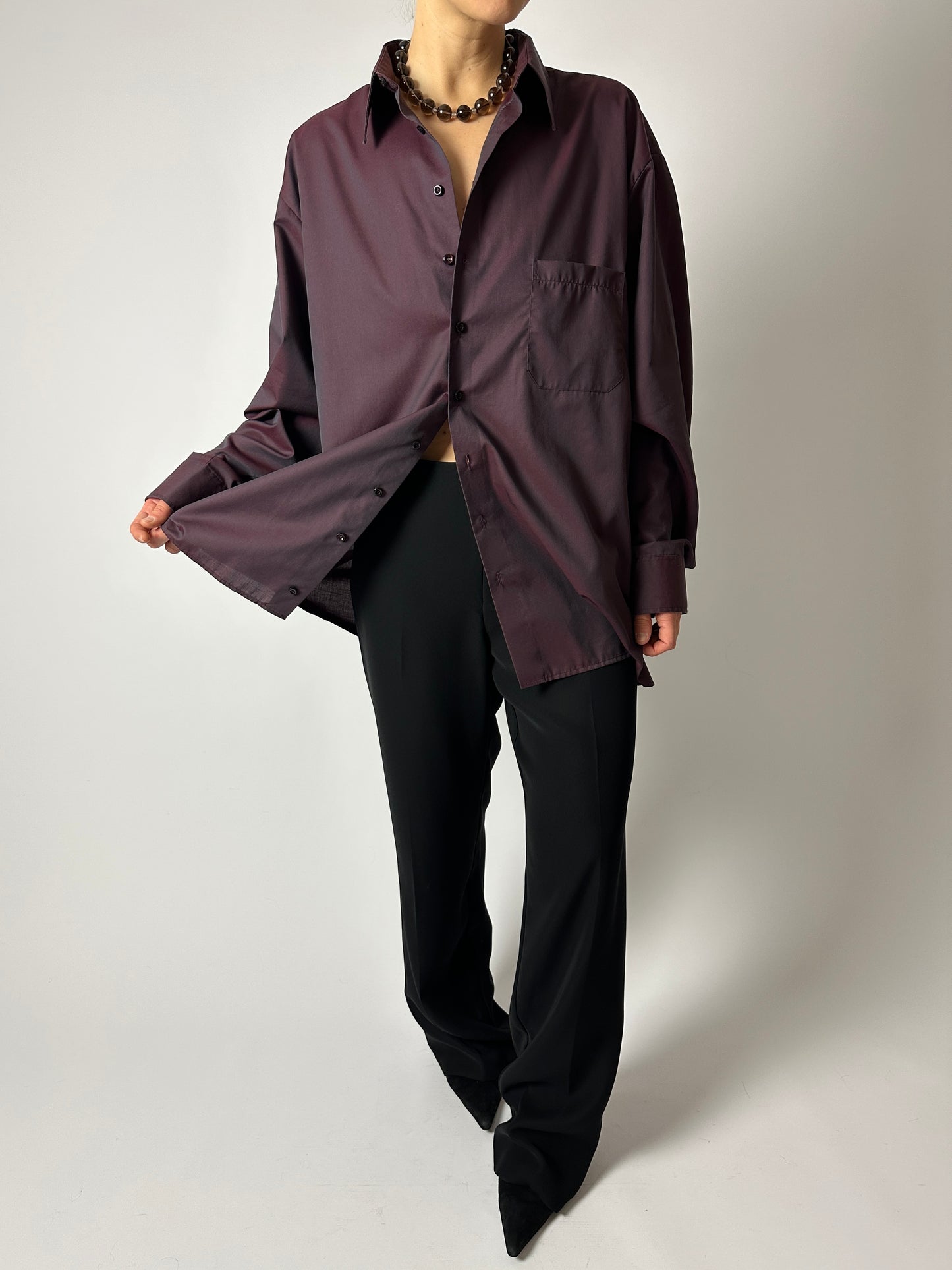Classic cotton shirt | Bordeaux