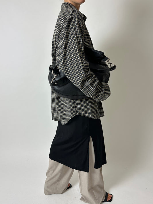 Flanel checked shirt | Brown Black