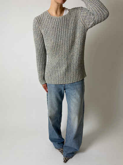 Melee sweater | Ecru / Light Blue