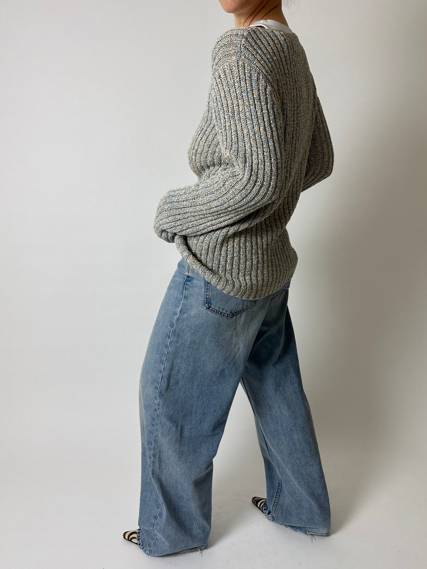 Melee sweater | Ecru / Light Blue
