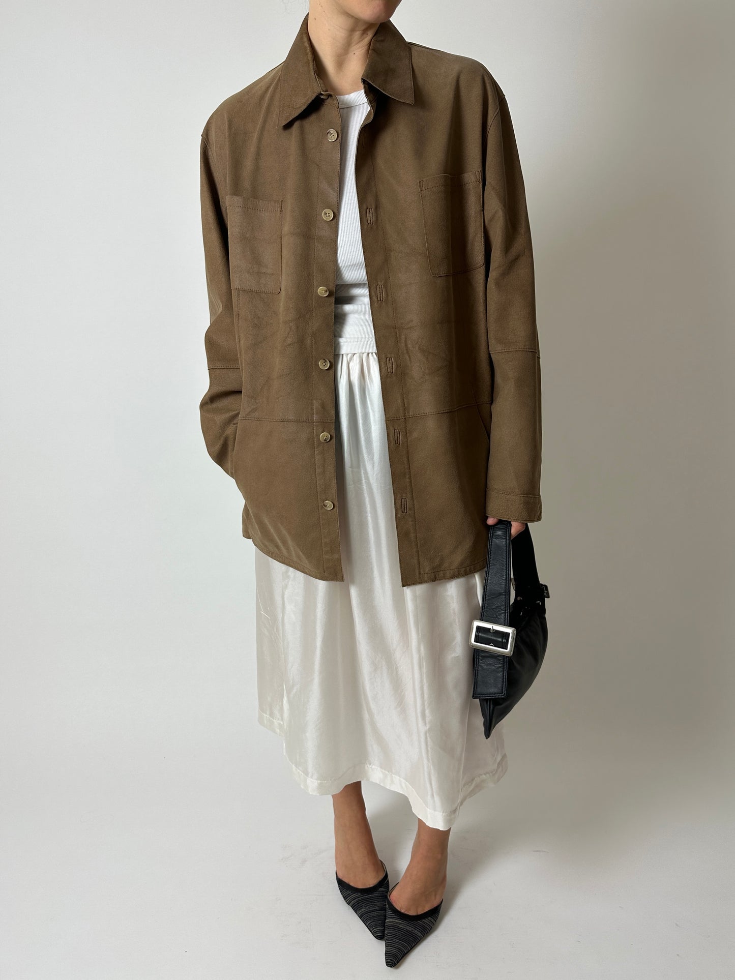 Vintage silk skirt | Off white