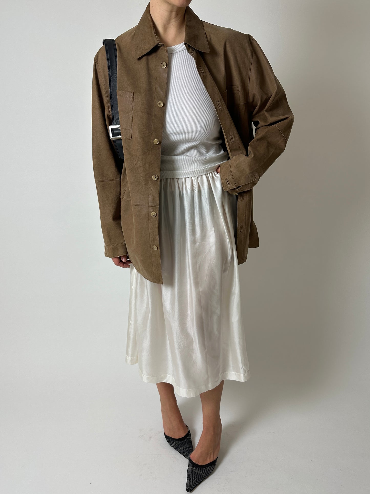Vintage silk skirt | Off white