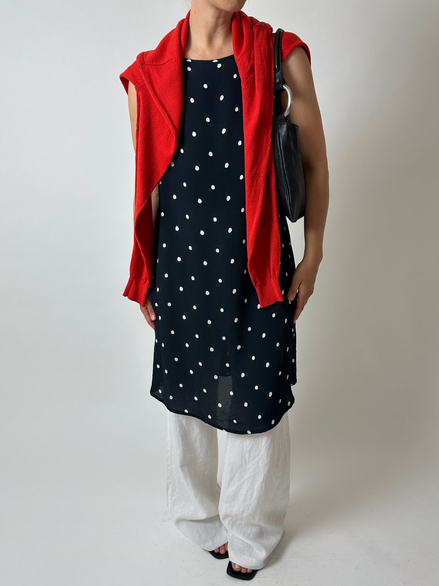 Polka dot dress | Dark blue