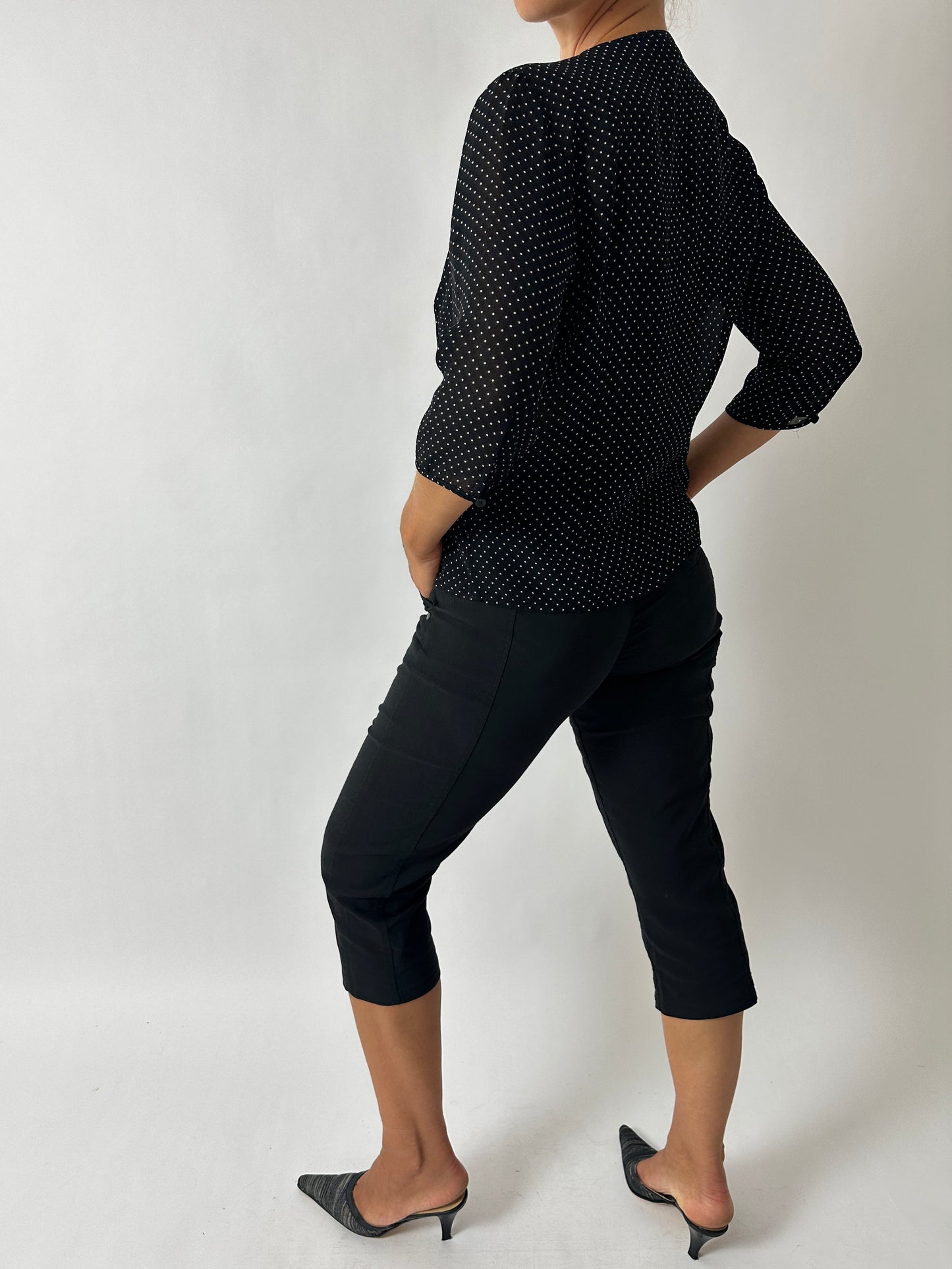 Capri stretch trousers | Black