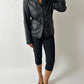 Leather blazer jacket| Black