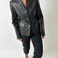 Leather blazer jacket| Black