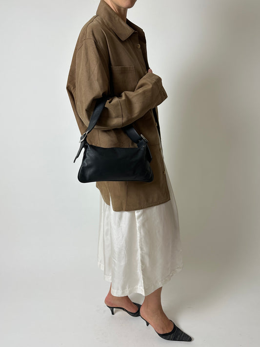 Small leather shoulder bag | Black