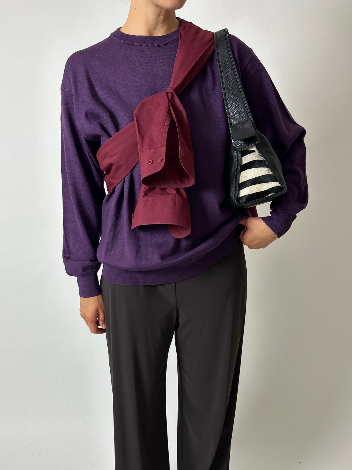 Wool blend jumper | Purple