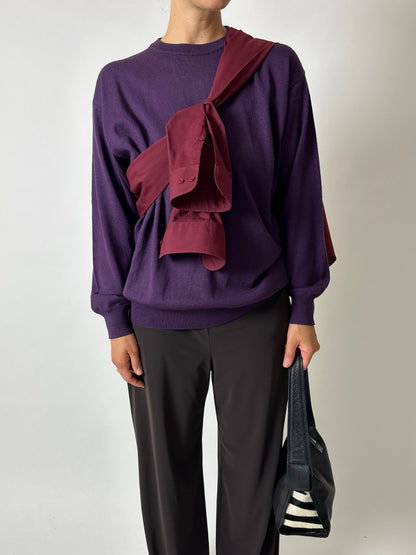 Wool blend jumper | Purple