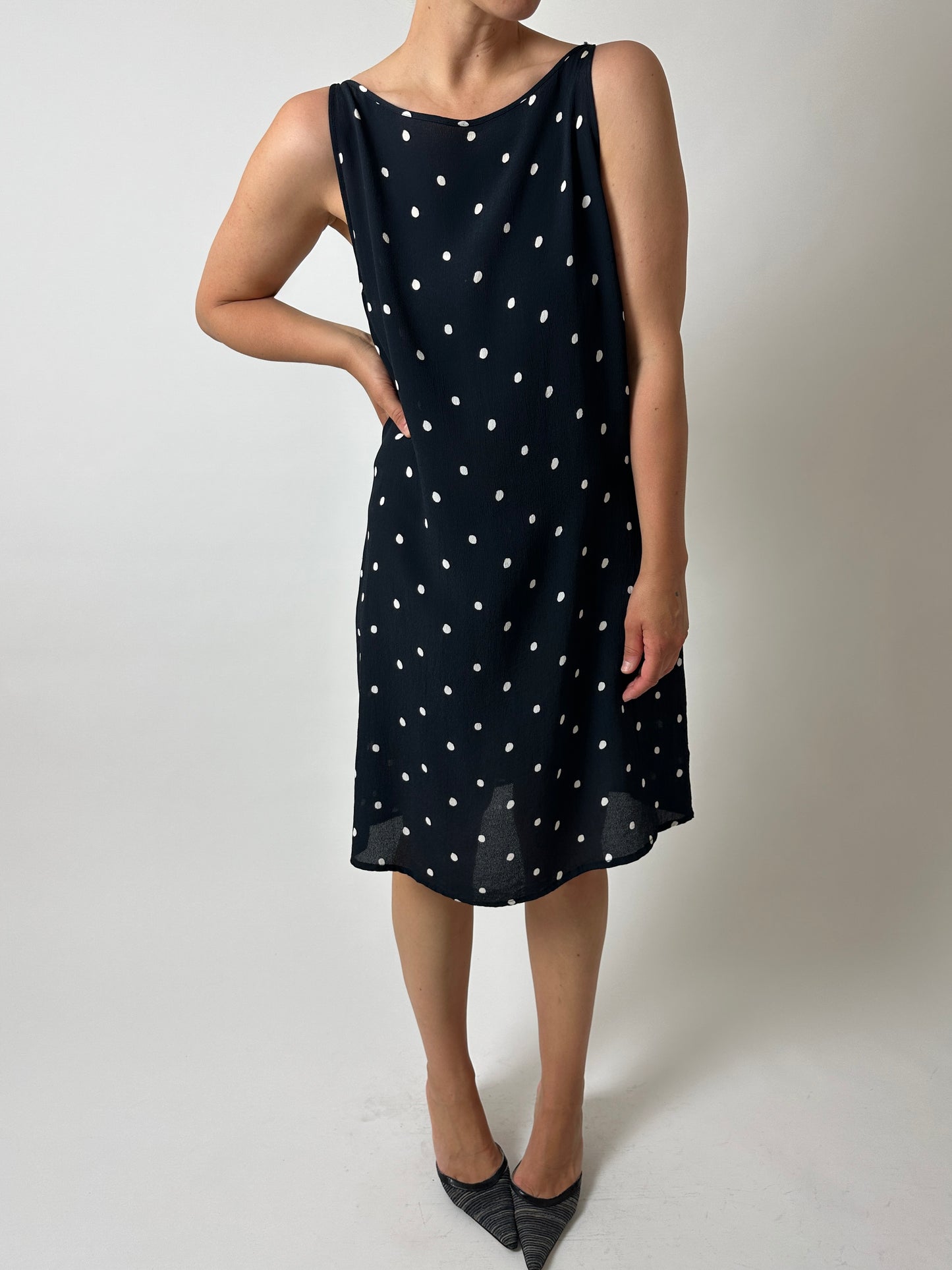 Polka dot dress | Dark blue