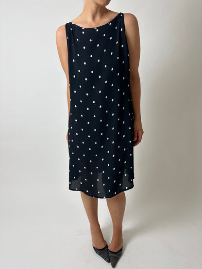 Polka dot dress | Dark blue