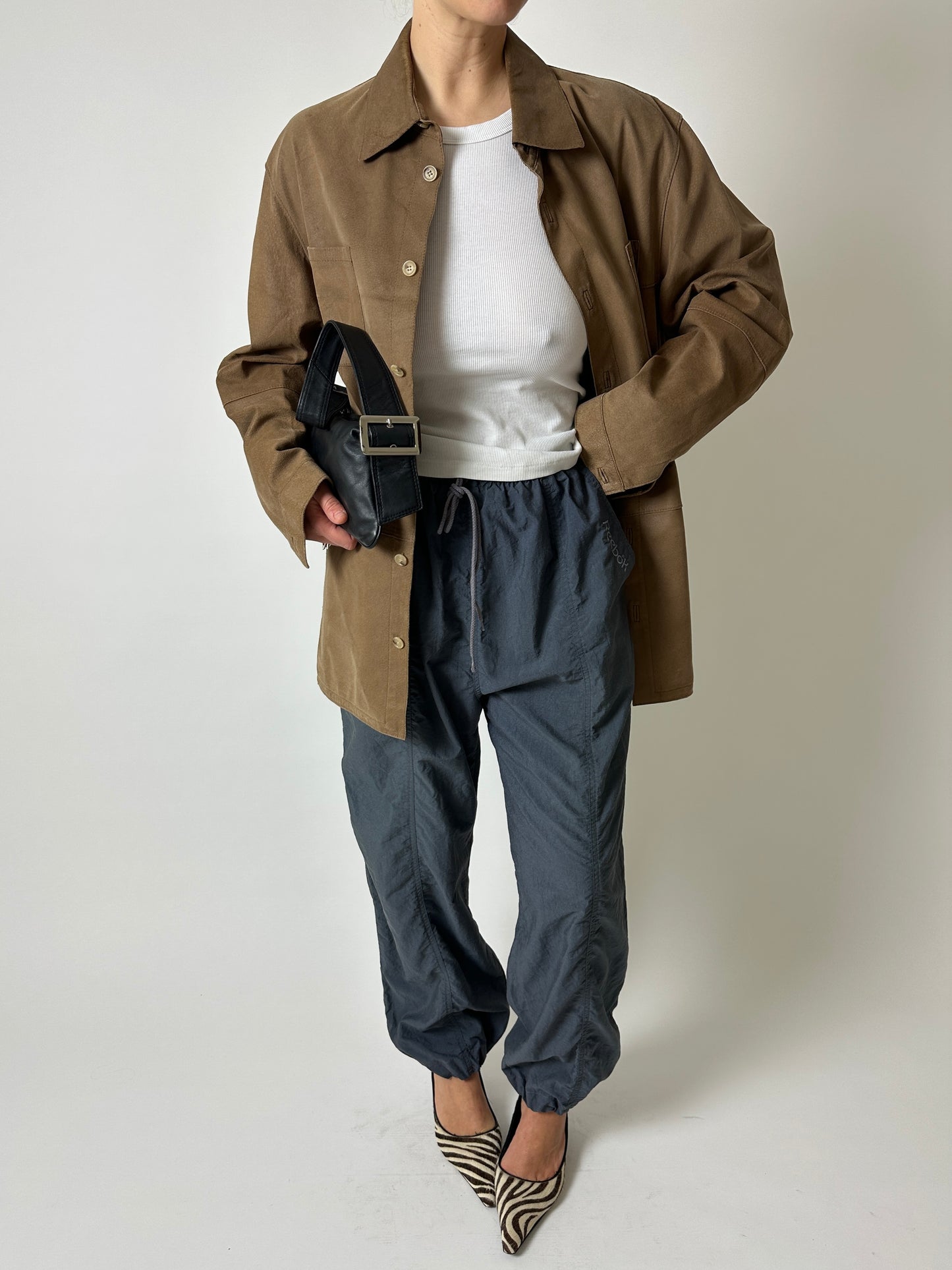 Reebok vintage track pants | Oil grey