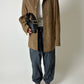 Leather shirt jacket | Chestnut