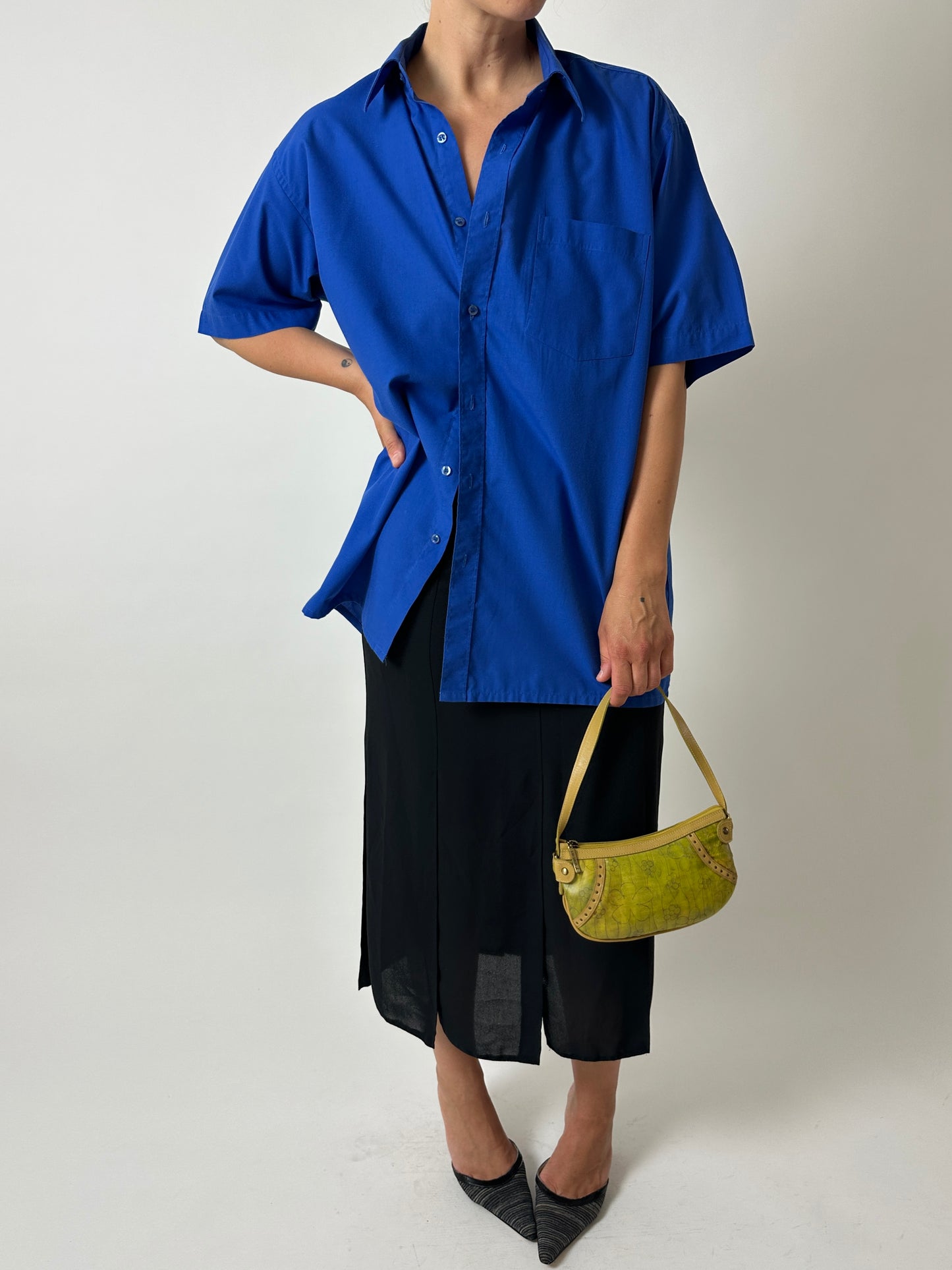 Leather mini shoulder bag | Honey Lime