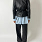 Leather fitted jacket | Black