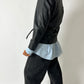 Leather fitted jacket | Black