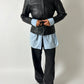 Leather fitted jacket | Black