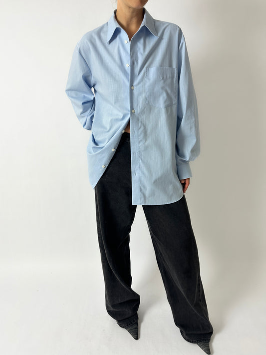 Oversized cotton shirt | Light blue