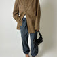 Leather shirt jacket | Chestnut